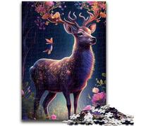 Adult Jigsaws 1000 Pieces Difficult Cute Deer Flower Educational Games DIY Toys for Is Ideal As A Gift for The Whole Family 38x26cm