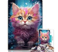 Adult Jigsaws 1000 Pieces Difficult Cute Kitten Adult Puzzles,is Ideal As Gifts for The Whole Family Suitable for And 14 38x26cm