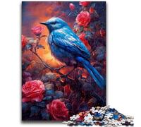 Adult Jigsaws 1000 Pieces Difficult Cute Little Blue Bird Challenging To Complete But Fun And Humorous Educational Game for Birthday 50x75cm
