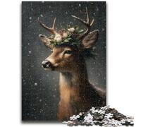 Adult Jigsaws 1000 Pieces Difficult Deer Oil Painting Stress Reliever Difficult Challenge Deal As Gifts for The Whole Family 26x38cm