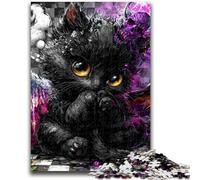 Adult Jigsaws 1000 Pieces Difficult Devil Kitten 1000 Pieces for Teenagers,Educational Toy Funny Family Games Unique Home Decor (38x26cm)