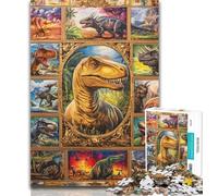 Adult Jigsaws 1000 Pieces Difficult Dinosaur Collage 1000 Piece Puzzle,Stress Reliever Staycation Kill Time Home Decoration Toys 26x38cm