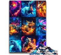 Adult Jigsaws 1000 Pieces Difficult Dinosaur Collage Stress Reliever Difficult Challenge Unique Home Decor And Gifts 50x75cm