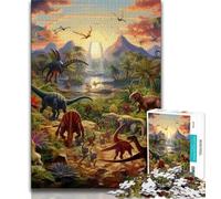 Adult Jigsaws 1000 Pieces Difficult Dinosaur World Puzzles for Teenagers,is Ideal As Gifts for The Whole Family Suitable for And 14 (size 38x26cm)
