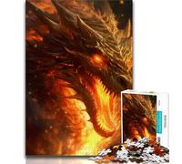 Adult Jigsaws 1000 Pieces Difficult Dragon Fire 1000 Piece Jigsaw,Fun Activity for Home, Rainy Days Toys, Birthday Gifts 38x26cm