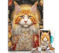 Adult Jigsaws 1000 Pieces Difficult Dreamy Maine Coon Jigsaw,Brain Intelligence Challenge Addictive Toys for Home Decoration (size 38x26cm)