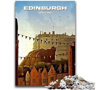Adult Jigsaws 1000 Pieces Difficult Edinburgh Travel Art 1000 Piece Jigsaw,Fun Activity for Home, Rainy Days Toys, Birthday Gifts (50x75cm)