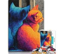 Adult Jigsaws 1000 Pieces Difficult Fantasy Art Cat,Learning Educational Toys Family Games Educational Game for Birthday,Chrismas (38x26cm)