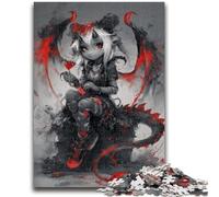 Adult Jigsaws 1000 Pieces Difficult Fantasy Dragon Girl Teenager Jigsaw,Educational Games Wall Decoration Unique Birthday And Xmas Gifts (26x38cm)