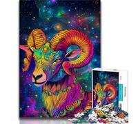 Adult Jigsaws 1000 Pieces Difficult Fantasy Goat,Learning Educational Toys Family Games Educational Game for Birthday,Chrismas (38x26cm)