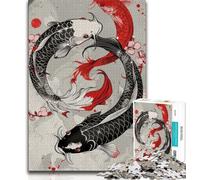 Adult Jigsaws 1000 Pieces Difficult Fantasy Koi Jigsaw,Brain Intelligence Challenge Addictive Toys for Home Decoration (size 38x26cm)