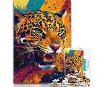 Adult Jigsaws 1000 Pieces Difficult Fantasy Leopard Adult Puzzles,Educational Family Game Suitable for Desktop Decoration 75x50cm