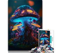 Adult Jigsaws 1000 Pieces Difficult Fantasy Mushroom Adult Puzzles,is Ideal As Gifts for The Whole Family Suitable for And 14 38x26cm