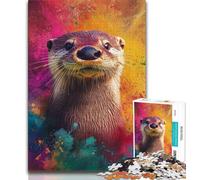 Adult Jigsaws 1000 Pieces Difficult Fantasy Otter Puzzles,Stress Reliever Difficult Challenge Suitable for Desktop Decoration 26x38cm