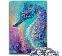 Adult Jigsaws 1000 Pieces Difficult Fantasy Seahorse 1000 Piece Puzzle,Stress Reliever Staycation Kill Time Home Decoration Toys (50x75cm)