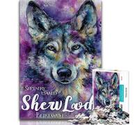 Adult Jigsaws 1000 Pieces Difficult Fantasy Wolf,Learning Educational Toys Family Games Educational Game for Birthday,Chrismas (38x26cm)