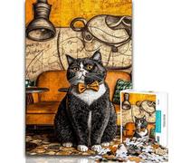 Adult Jigsaws 1000 Pieces Difficult Farm Cat,Challenging To Complete But Fun And Humorous Birthday Present,Gifts,Wall Art (38x26cm)