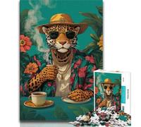 Adult Jigsaws 1000 Pieces Difficult Fashion Leopard Adult Jigsaw,Stress Reliever Staycation Kill Time Home Decoration Toys 75x50cm