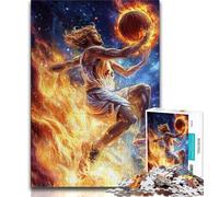 Adult Jigsaws 1000 Pieces Difficult Flame Basketball Teenager Jigsaw,Stress Reliever Staycation Kill Time Wishlist with Santa Claus (size 38x26cm)