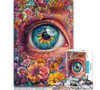 Adult Jigsaws 1000 Pieces Difficult Flower Eyes,Challenging Game And Family Play with Matching Poster And Trivia Sheet 38x26cm
