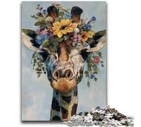 Adult Jigsaws 1000 Pieces Difficult Flower Giraffe Adult Jigsaw,Stress Reliever Staycation Kill Time Home Decoration Toys (75x50cm)