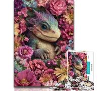 Adult Jigsaws 1000 Pieces Difficult Flowers And Baby Dragons Teenager Jigsaw,Educational Games Wall Decoration Unique Birthday And Xmas Gifts 75x50cm