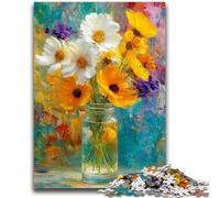 Adult Jigsaws 1000 Pieces Difficult Flowers in A Vase Painting Adult Jigsaw,Stress Reliever Staycation Kill Time Home Decoration Toys (26x38cm)