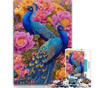 Adult Jigsaws 1000 Pieces Difficult Flowers Peacock,Challenging To Complete But Fun And Humorous Birthday Present,Gifts,Wall Art (38x26cm)