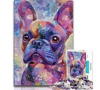 Adult Jigsaws 1000 Pieces Difficult French Bulldog,Educational Games Home Decoration Educational Game for Birthday,Chrismas (38x26cm)