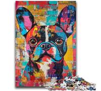 Adult Jigsaws 1000 Pieces Difficult French Bulldog Oil Painting Puzzles for Teenagers,learning Educational for Is Ideal As A Gift for The Whole Family (26x38cm)