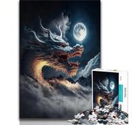Adult Jigsaws 1000 Pieces Difficult Galaxy Art Japanese Dragon Adult Puzzles,is Ideal As Gifts for The Whole Family Suitable for And 14 75x50cm