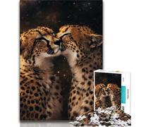 Adult Jigsaws 1000 Pieces Difficult Galaxy Cheetah Adult Puzzles,Staycation Kill Time with Fully Interlocking Randomly Shaped Pieces (size 38x26cm)