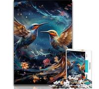 Adult Jigsaws 1000 Pieces Difficult Galaxy Hummingbird Adult Puzzles,is Ideal As Gifts for The Whole Family Suitable for And 14 38x26cm