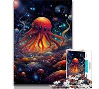 Adult Jigsaws 1000 Pieces Difficult Galaxy Octopus Adult Puzzles,Educational Family Game Suitable for Desktop Decoration 38x26cm