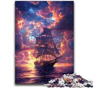 Adult Jigsaws 1000 Pieces Difficult Galaxy Pirate Ship Educational Games DIY Toys for Is Ideal As A Gift for The Whole Family 38x26cm