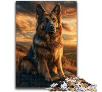 Adult Jigsaws 1000 Pieces Difficult German Shepherd Stress Reliever Difficult Challenge Deal As Gifts for The Whole Family 26x38cm