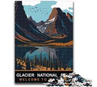 Adult Jigsaws 1000 Pieces Difficult Glacier National Park 1000 Piece Puzzle,Interesting Stress Reduction Parent-child Interaction (50x75cm)