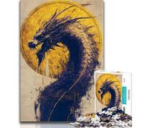 Adult Jigsaws 1000 Pieces Difficult Golden Chinese Dragon Puzzles,for Educational Game Challenge Toy Deal As Gifts for The Whole Family 75x50cm