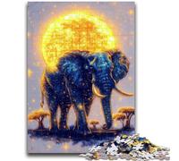 Adult Jigsaws 1000 Pieces Difficult Golden Elephant Adult Puzzles,Educational Family Game Suitable for Desktop Decoration (26x38cm)
