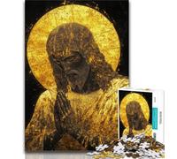 Adult Jigsaws 1000 Pieces Difficult Golden Jesus, Decompressing Intellectual Educational Toy,Wishlist with Santa Claus for And Age 14 38x26cm