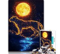 Adult Jigsaws 1000 Pieces Difficult Golden Leopard,Challenging To Complete But Fun And Humorous Birthday Present,Gifts,Wall Art (75x50cm)