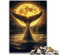 Adult Jigsaws 1000 Pieces Difficult Golden Whale Tail Puzzles,for Educational Game Challenge Toy Deal As Gifts for The Whole Family (38x26cm)