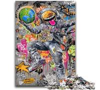 Adult Jigsaws 1000 Pieces Difficult Graffiti Astronaut Teenager Puzzles,Stress Reliever Difficult Challenge Secret Santa Gifts (50x75cm)