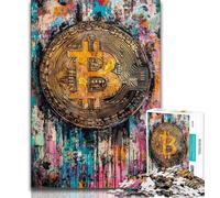 Adult Jigsaws 1000 Pieces Difficult Graffiti Bitcoin,Challenging To Complete But Fun And Humorous Birthday Present,Gifts,Wall Art (38x26cm)