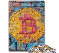 Adult Jigsaws 1000 Pieces Difficult Graffiti Bitcoin Teenager Puzzles,Stress Reliever Difficult Challenge Secret Santa Gifts (26x38cm)