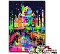 Adult Jigsaws 1000 Pieces Difficult Graffiti Taj Mahal Stress Reliever Difficult Challenge Unique Home Decor And Gifts 50x75cm