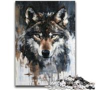 Adult Jigsaws 1000 Pieces Difficult Gray Wolf for Age 14+ Educational Games For Adults And Teenagers Artwork Gift 26x38cm