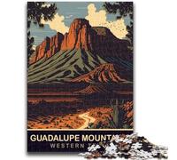 Adult Jigsaws 1000 Pieces Difficult Guadalupe Mountains 1000 Piece Jigsaw,Fun Activity for Home, Rainy Days Toys, Birthday Gifts (26x38cm)