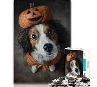Adult Jigsaws 1000 Pieces Difficult Halloween Dogs Jigsaw,Brain Intelligence Challenge Addictive Toys for Home Decoration (size 38x26cm)