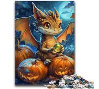 Adult Jigsaws 1000 Pieces Difficult Halloween Dragon 1000 Piece Puzzle,Interesting Stress Reduction Parent-child Interaction (50x75cm)